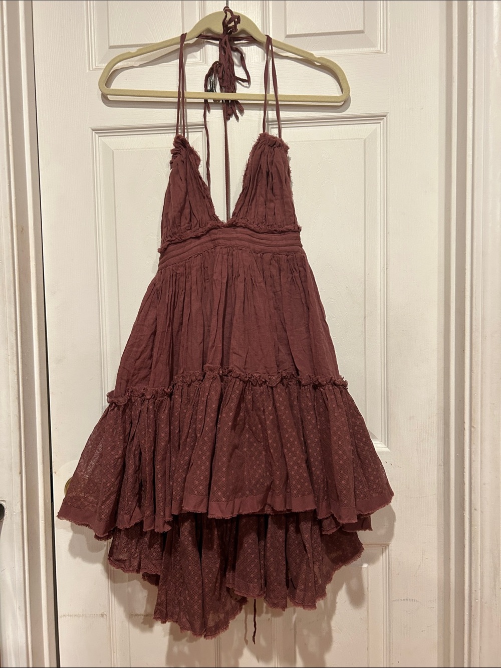 Free People Mauve Textured Boho Top